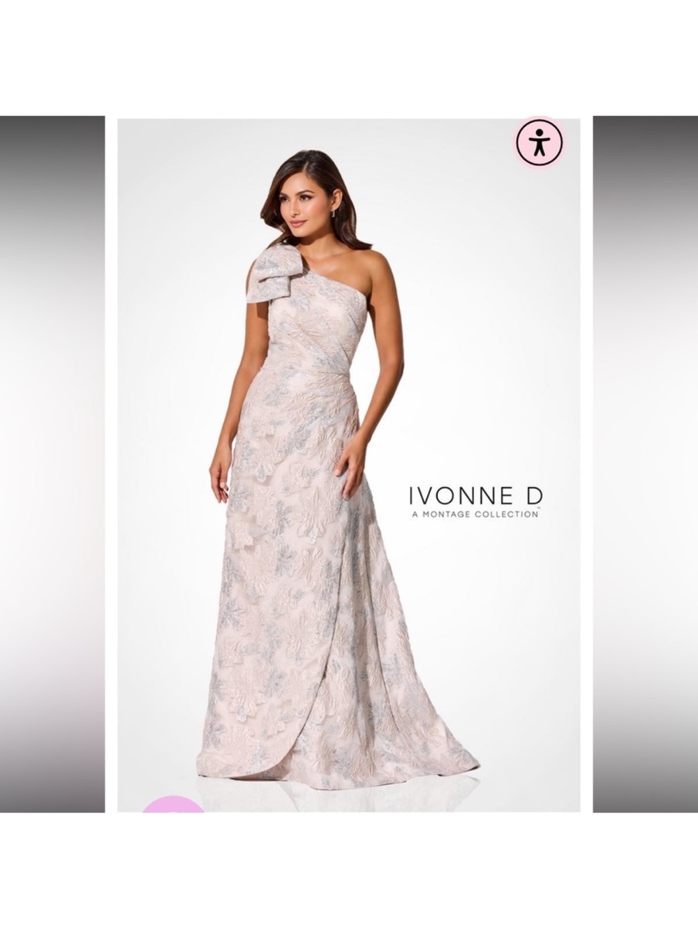 Ivonne D One-Shoulder Pale Pink Evening Gown IVONNE D FOR MON
CHERI ID326